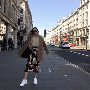 TopShop tie dye satin midi skirt